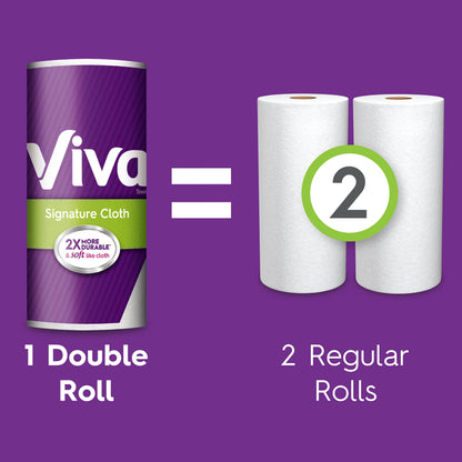 Signature Cloth Choose-A-Sheet Kitchen Paper Towels, White, 6 Double Rolls (110 Sheets per Roll)